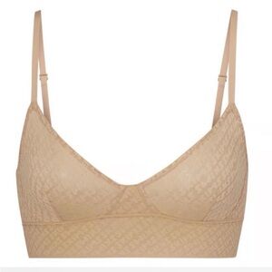 SKIMS *NWT Logo Mesh Triangle Bralette | Color: Clay | M